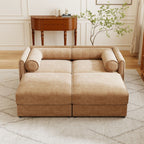 Contemporary Elegant Sofa With Storage And Ottoman