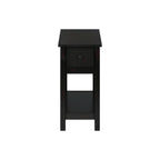 Accent End Table, 2 Tier, Narrow, Lamp, Storage Drawer, Charming Design