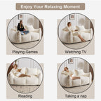 Giant Bean Bag Couch, Ultra Soft Fluffy Loveseat For Living Room