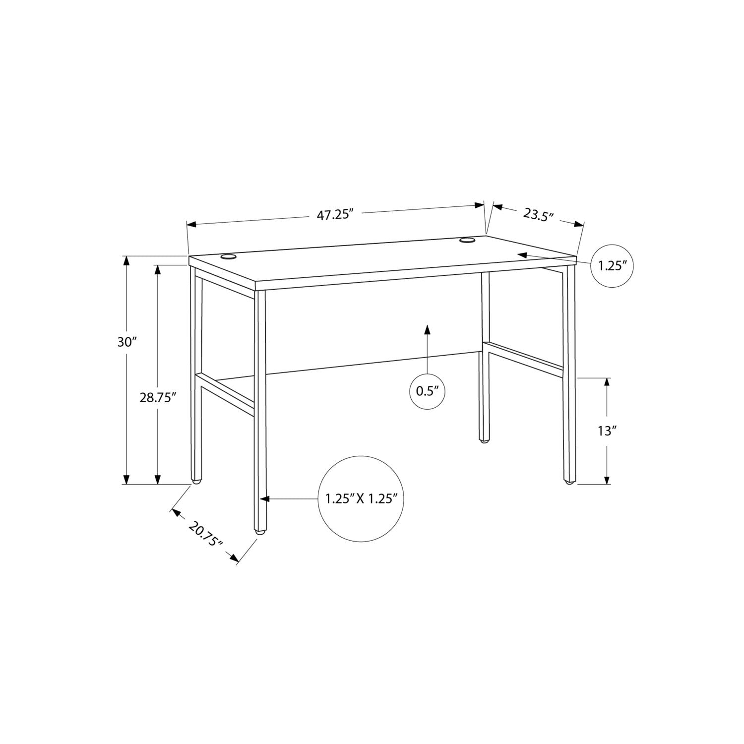 Computer Desk, Home Office, Commercial Grade, Contemporary & Modern
