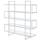 Elmer 63-inch 5-shelf Bookshelf Clear and Chrome