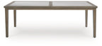 Rainier Ranch - Rectangle Dining Table With Umbrella Option - Brown / Beige