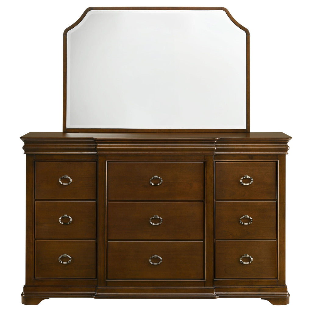 Garland 9-drawer Bedroom Dresser with Mirror Brown Cherry