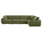 Elysia 5-piece Chenille Upholstered Modular Sectional Sofa Green