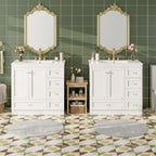 Shaker Free Standing Bathroom Vanity Cabinet & Sink, Soft Close Drawers, Soft Close Doors
