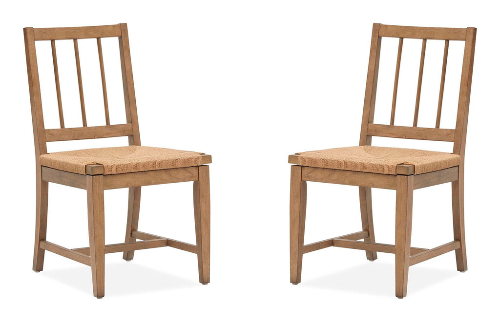 Lindon - Dining Side Chair With Paper Cord Seat (Set of 2) - Light Brown