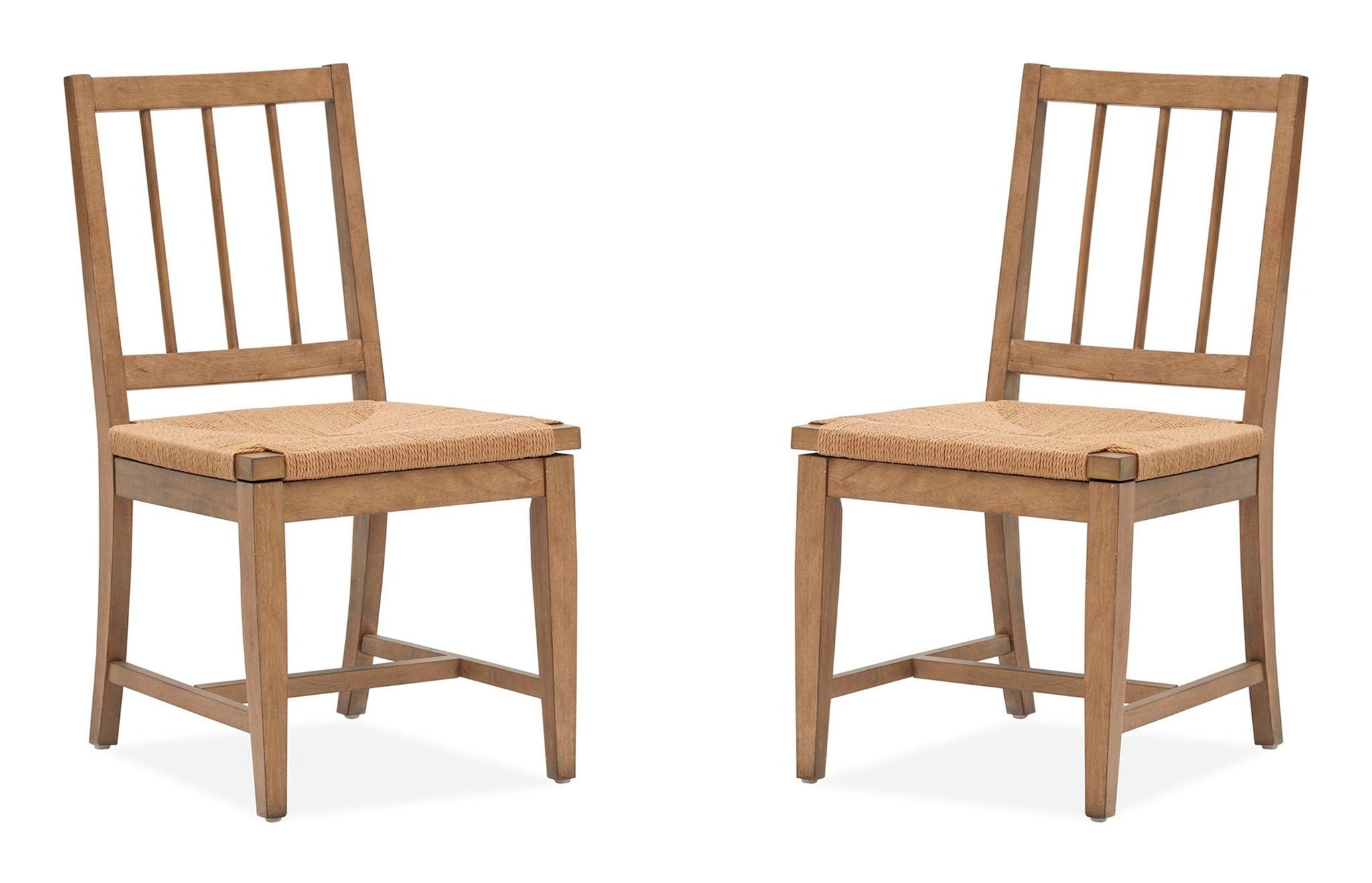 Lindon - Dining Side Chair With Paper Cord Seat (Set of 2) - Light Brown