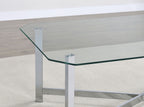 Cronin Rectangular Tempered Glass Top Cocktail Coffee Table Chrome