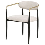 Bradbury Fabric Upholstered Dining Arm Chair Beige (Set of 2)