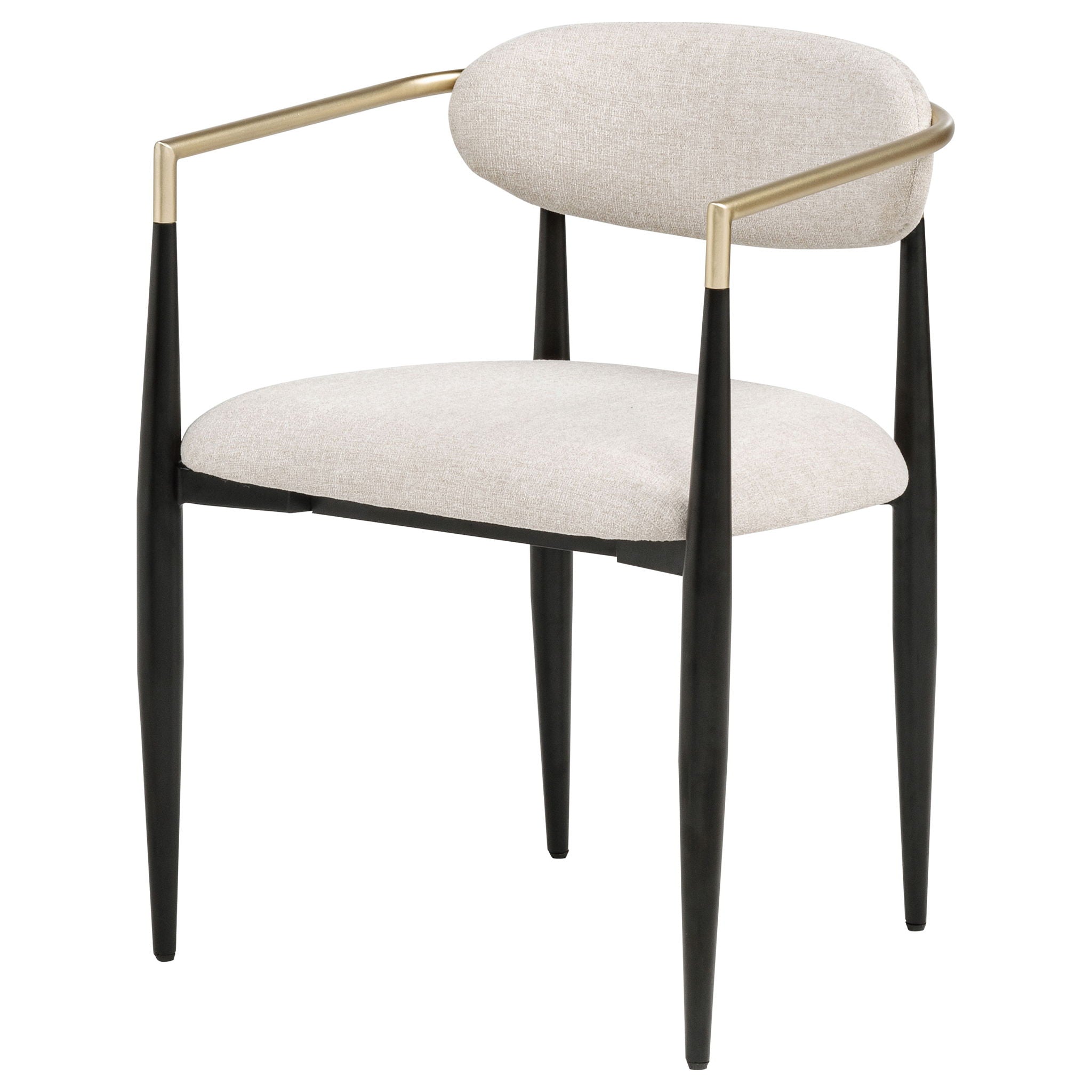 Bradbury Fabric Upholstered Dining Arm Chair Beige (Set of 2)
