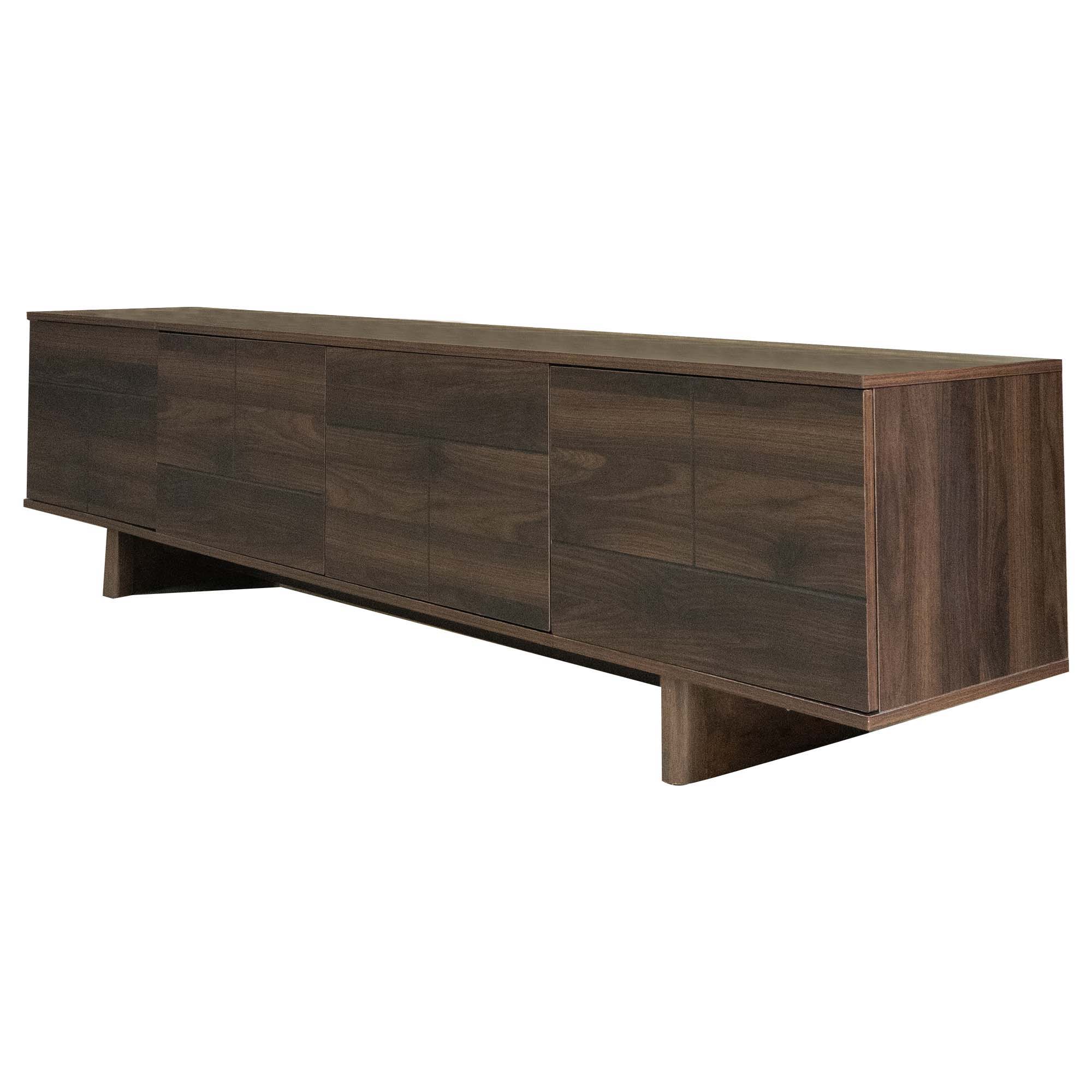 TV Stand For TVs Up To 85", Entertainment Center, Cable Management, Push Openers, Soft Closing Hinges & Adjustable Shelves - Dark Brown