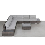 Wicker Sectional Seating Group With Cushions
