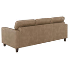 Scotland 3-piece Faux Leather Upholstered Sofa Set Brown