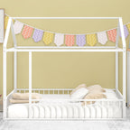 Metal Bed House Bed Frame With Fence