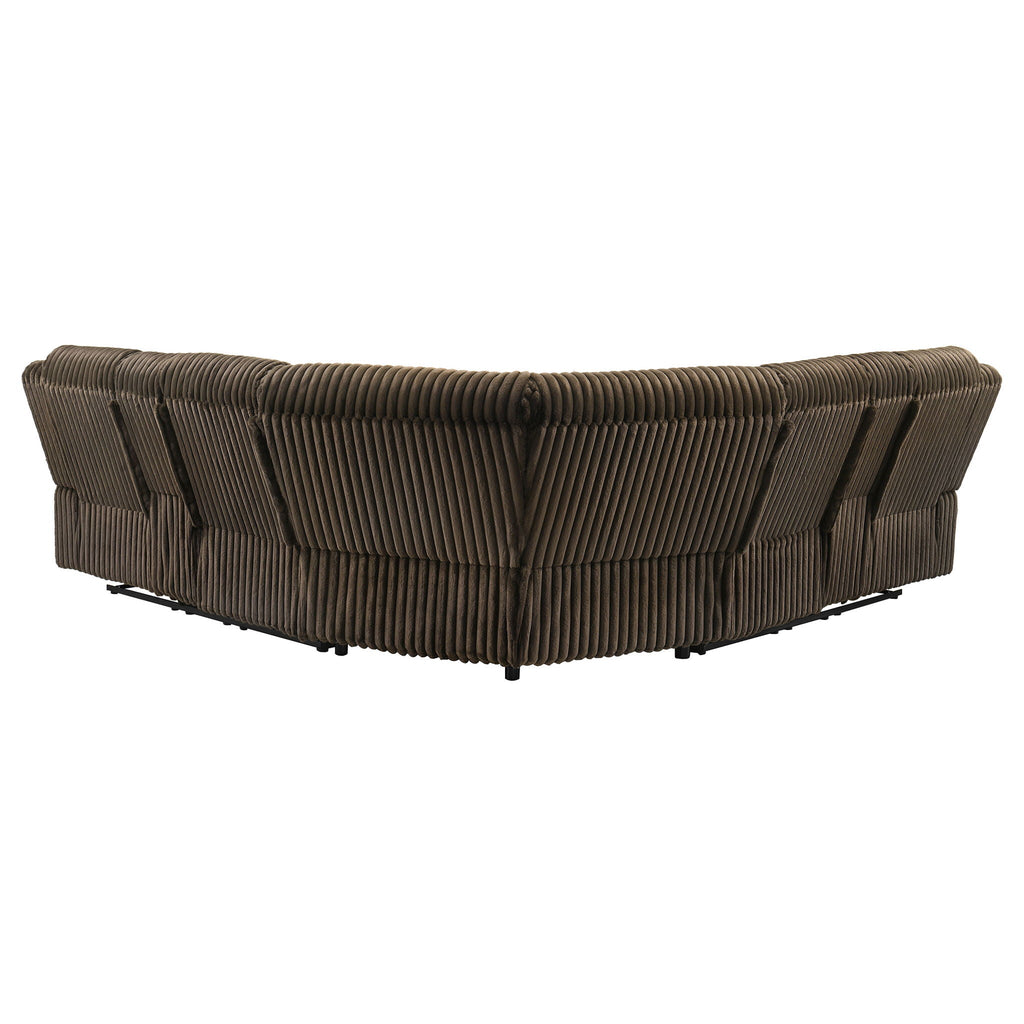 Atkinson Upholstered Reclining Sectional Sofa Chocolate