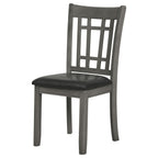 Lavon Wood Dining Side Chair Black and  Medium Grey (Set of 2)