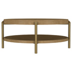 Arini Round Coffee Table With Storage Shelf Sand Wash