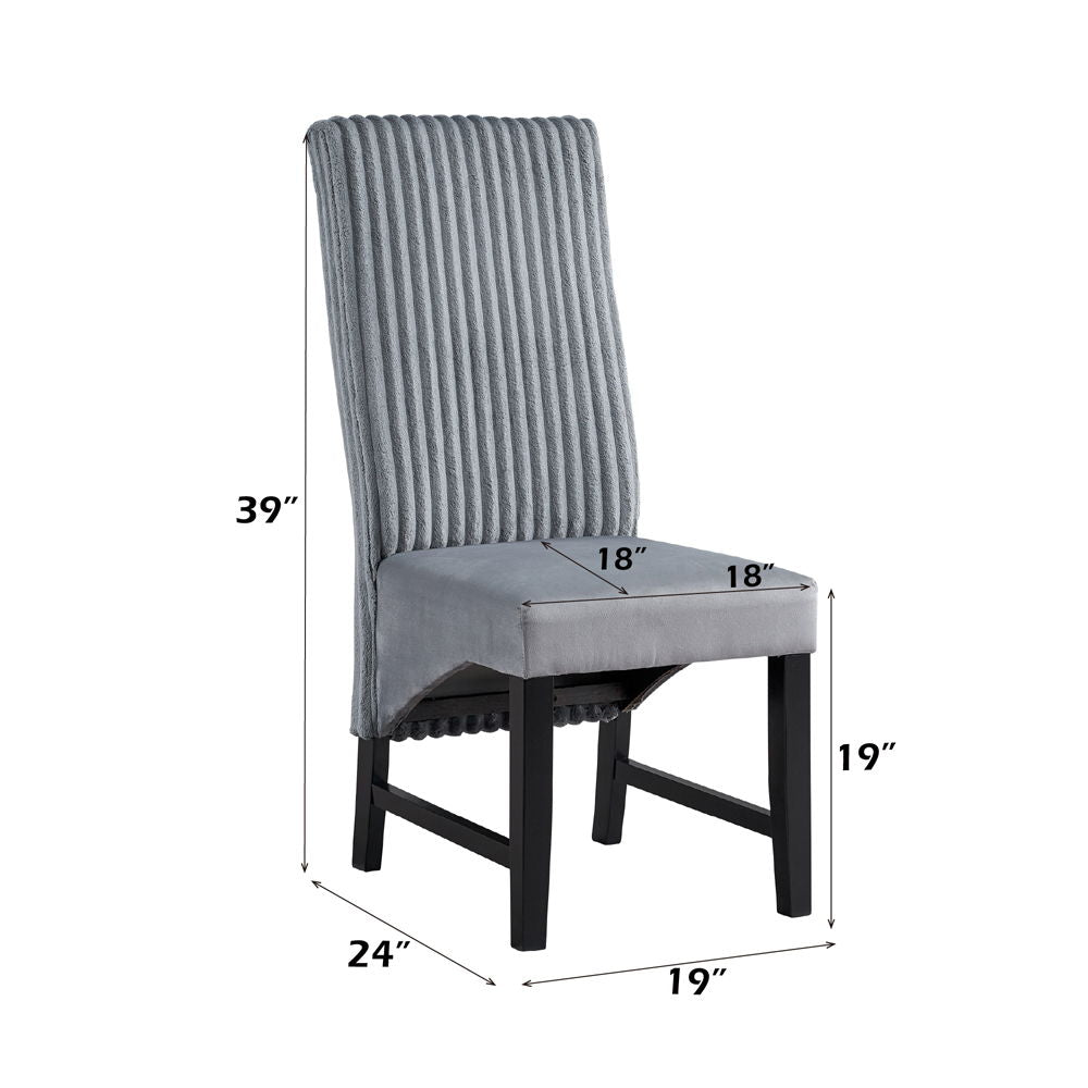 Kini - Side Chair (Set of 2) - Gray Corduroy & Black