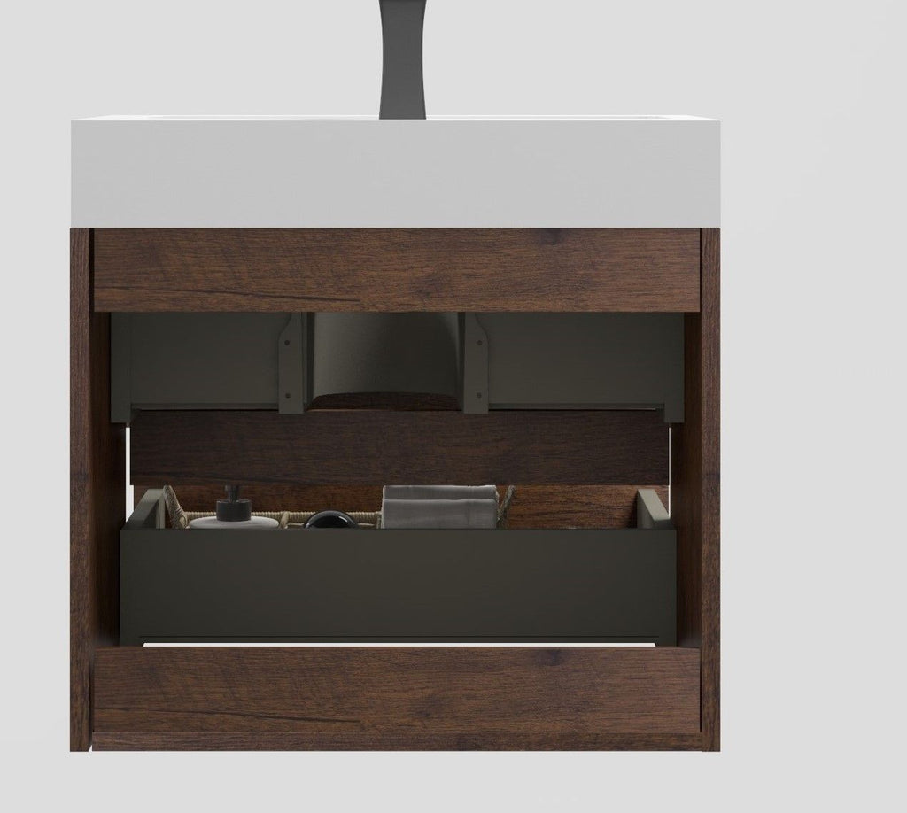 Alice - Bathroom Vanity Wall Mounted With Sink, Large Storage