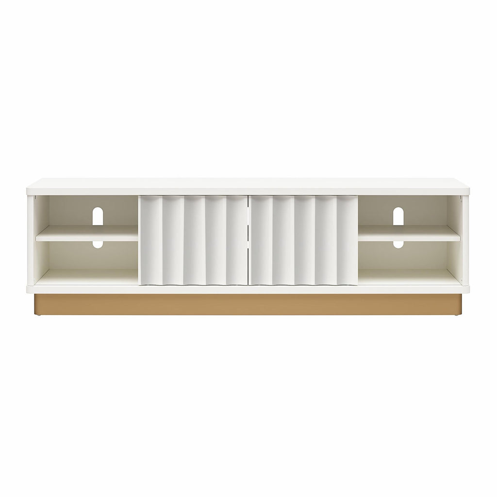 Rene - Scalloped TV Stand For TVs Up To 65" - White
