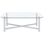 Cronin 3-piece Tempered Glass Top Coffee Table Set Chrome