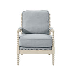 Arm Chair With Open Back Spindle Design, Padded Armrests