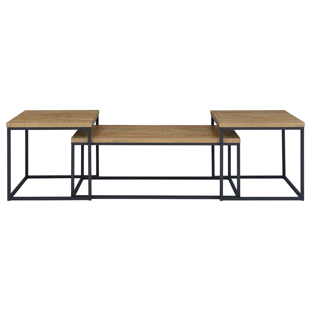 Straden 3-piece Engineered Wood Coffee Table Set Mango and Black