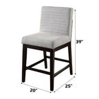 Edwyn - Counter Height Chair (Set of 2) - Gray Linen & Espresso
