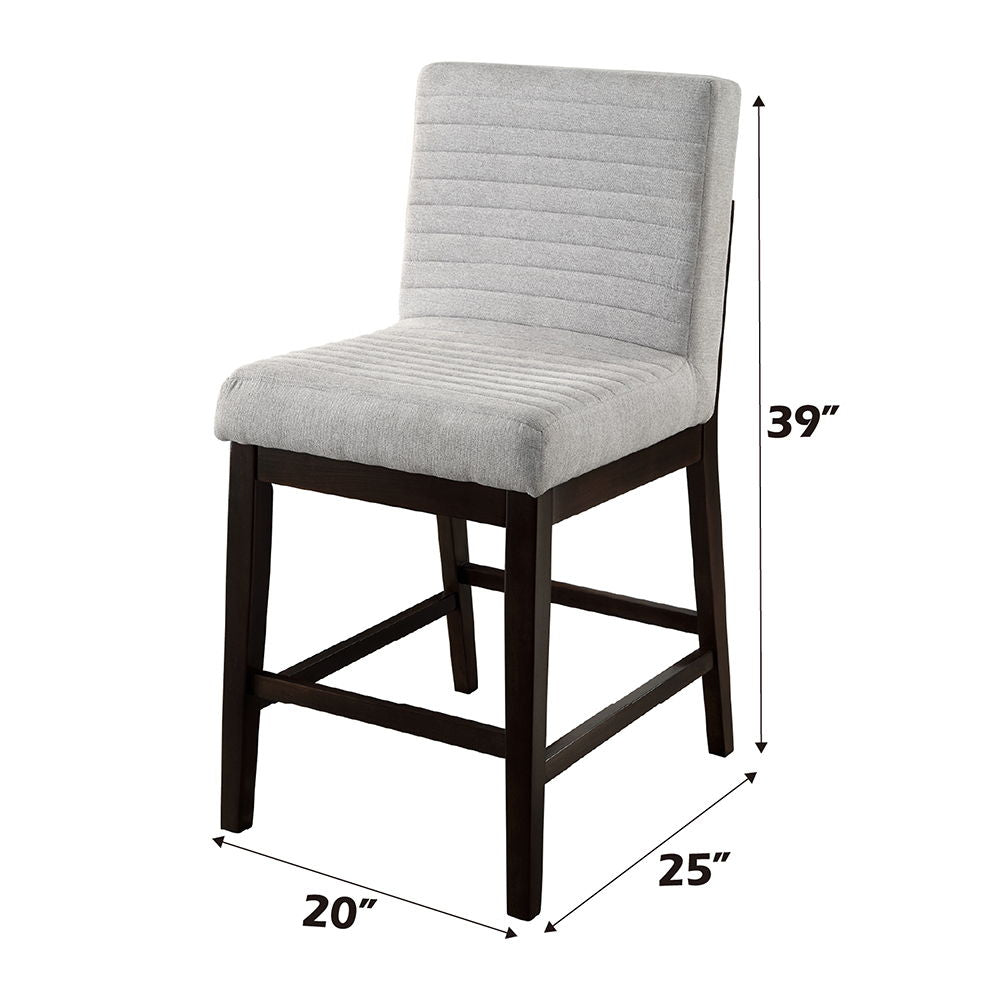 Edwyn - Counter Height Chair (Set of 2) - Gray Linen & Espresso