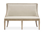 Lancaster - Bench With Upholstered Seat & Back - Dovetail Gray