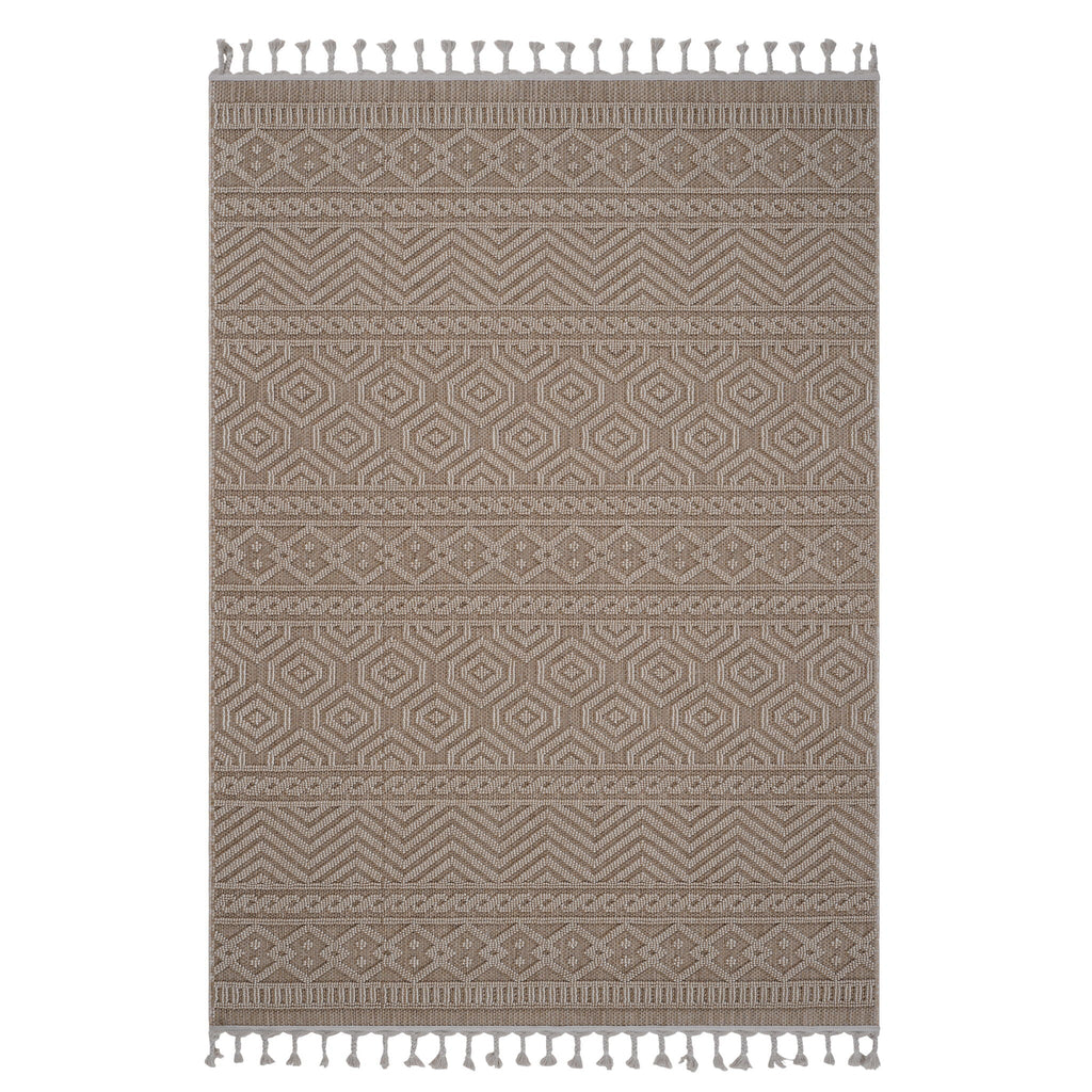 Guros - 6' X 9' Geometric Indoor / Outdoor Area Rug - Mocha