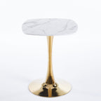 Square Tulip Dining Table For 2 - 4 People - Golden / White