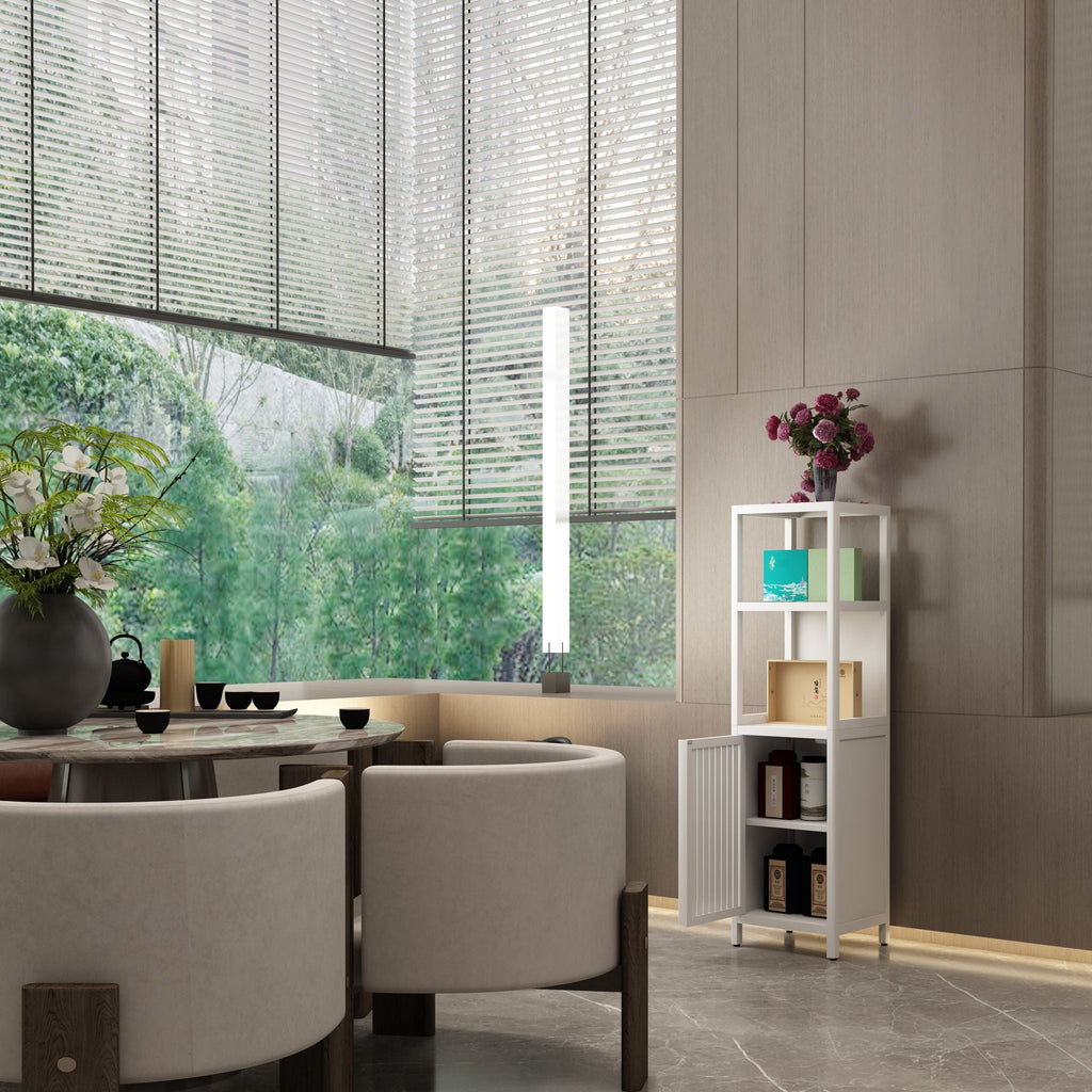 Storage Cabinet With Tall Tower, Multifunctional For Bathroom