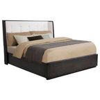 Leandro 55-inch California King Wingback Bed Burnished Black