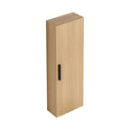 Tall Floating Bathroom Side Cabinet, Wall Mounted Single Door Storage - Light Oak