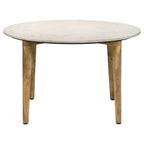 Aldis Round Marble Top Coffee Table White and Natural