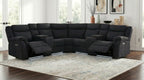Hagen Upholstered Power Reclining Sectional Sofa Steel Grey
