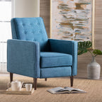 Mid-Century Modern Recliner With Button Tufted Waffle Stitch