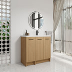 Wall Mounted Floating Bathroom Vanity With Sink, 3 Door Modular Cabinet