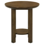 Ottowa 22-Inch Round Wood Side End Table with Shelf Brown