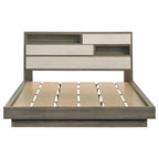 Fenwick California King Bed Bookcase Headboard Grey Oak