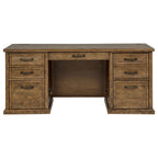 Altidore 68-inch 7-drawer Executive Home Office Desk Distressed Brown