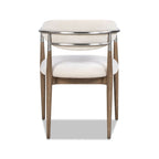 Artemis - Mixed Material Upholstered Dining Arm Chair - Warm White