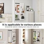 Wall Mounted Full Length Mirror With Shelf And Hook