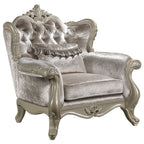 Libertee - Chair With Pillow - Beige Fabric & Champagne