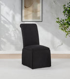 Shawna Upholstered Skirted Side Chair Black (Set of 2)