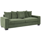Luxe Sofa With 5 Matching Toss Pillows, Sleek Design, Spacious And Comfortable 3 Seater Couch
