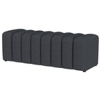 Summer Fabric Upholstered Tufted Accent Bench Charcoal