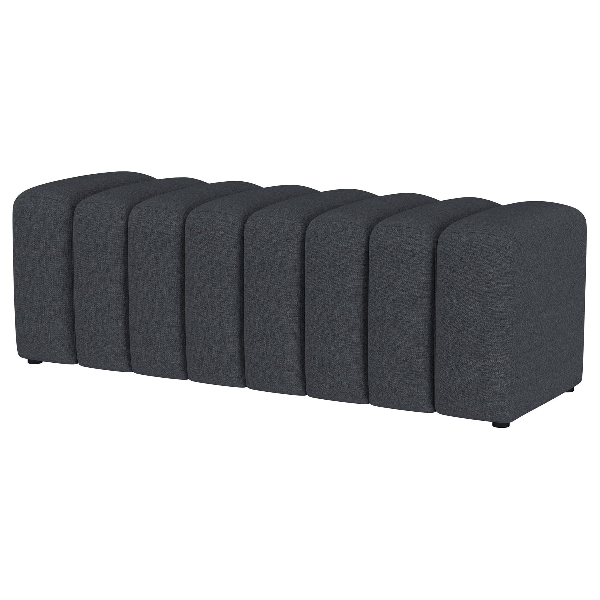 Summer Fabric Upholstered Tufted Accent Bench Charcoal