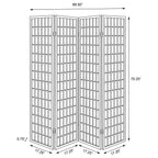 Roberto 4-Panel Room Divider Folding Shoji Screen Black